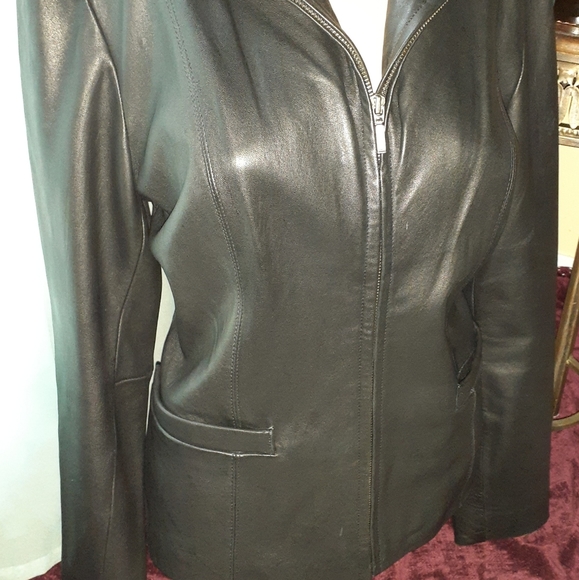 JLC New York Women's Leather Blazer Jacket - Picture 5 of 8